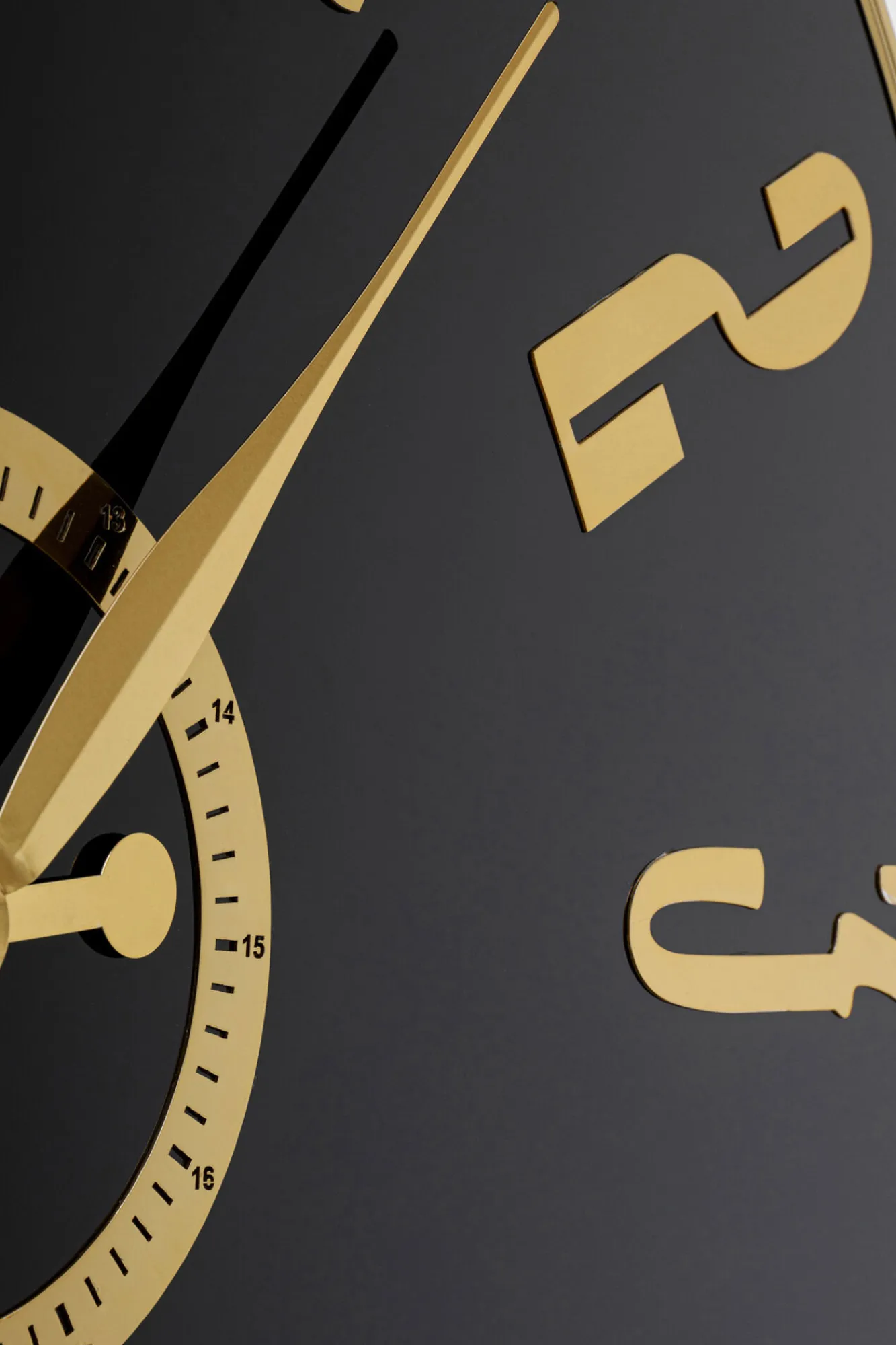 Outlet KARE Design Zegar ścienny nowoczesny czarno-złoty Ø76 cm - KARE