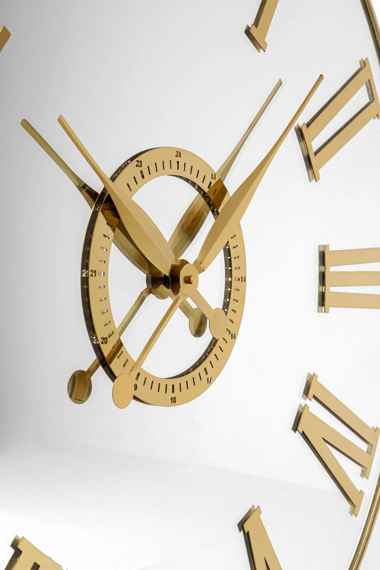 Outlet KARE Design Zegar ścienny nowoczesny złoty tarcza lustrzana Ø76 cm - KARE