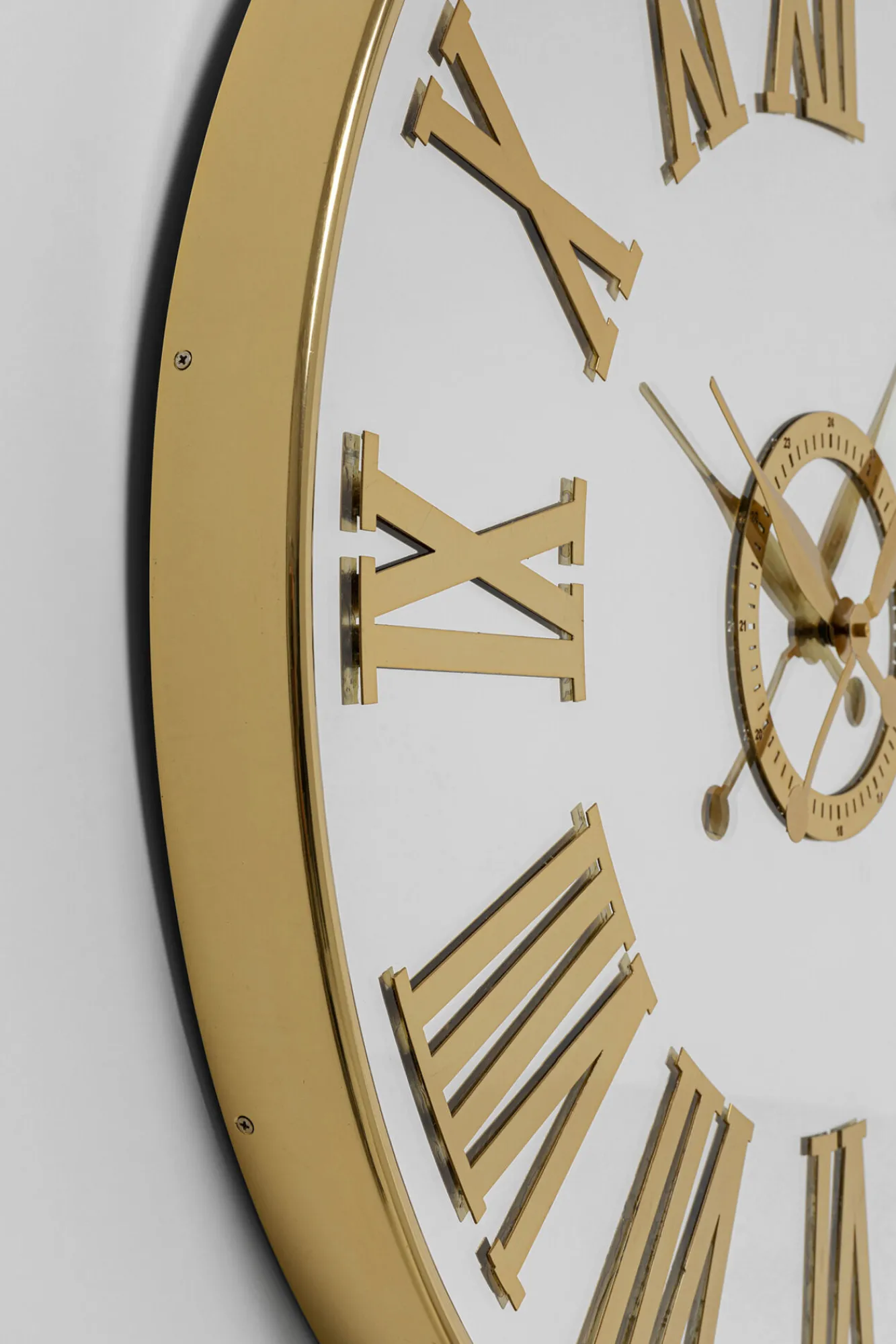 Outlet KARE Design Zegar ścienny nowoczesny złoty tarcza lustrzana Ø76 cm - KARE