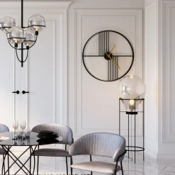 Outlet KARE Design Zegar ścienny Strings Ø60 cm czarny - KARE