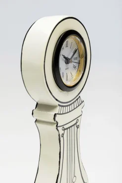 Clearance KARE Design Zegar stołowy biały wzory czarne klasyczne 9x26 cm - KARE