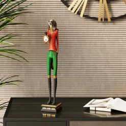 Discount KARE Design Zegar stołowy Gentleman Dog 13x65 cm kolorowy - KARE