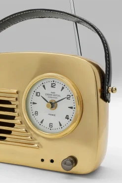 Best KARE Design Zegar stołowy w kształcie radia złoty 20x22 cm - KARE