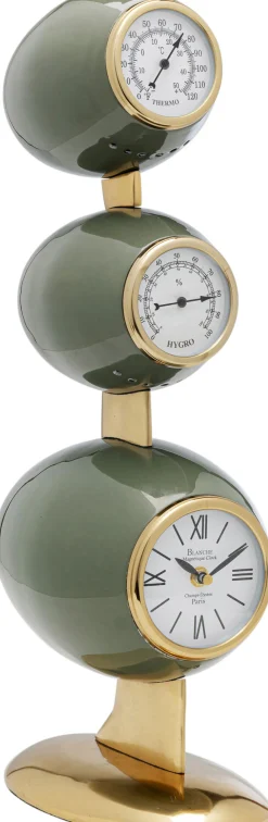 Sale KARE Design Zegar stołowy zielono-złoty stalowy 57 cm - KARE