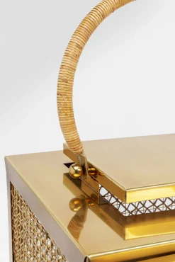 New KARE Design Zestaw 2 dużych latarenek złotych ze stali nierdzewnej i trawy morskiej - KARE