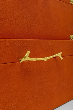 Hot KARE Design Zestaw 3 pudełek pomarańczowych ze złotymi detalami - KARE