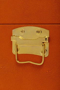 Hot KARE Design Zestaw 3 pudełek pomarańczowych ze złotymi detalami - KARE