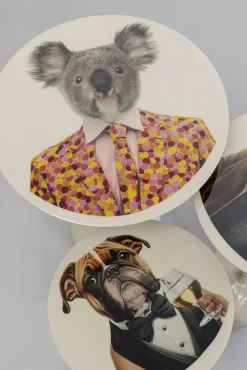 Sale KARE Design Zestaw 3 stolików pomocniczych blaty motyw zwierzęcy - KARE