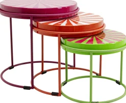 Sale KARE Design Zestaw 3 stolików pomocniczych kolorowe stalowe - KARE