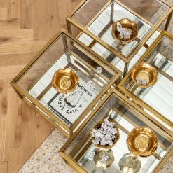 Discount KARE Design Zestaw czterech ław Luigi złote - KARE