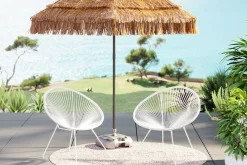 Sale KARE Design Zestaw dwóch foteli ogrodowych - kolor biały 73x85 cm - KARE