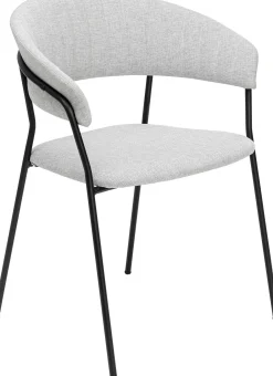 Best KARE Design Zestaw dwóch krzeseł tapicerka jasnoszara nogi czarne stalowe - KARE