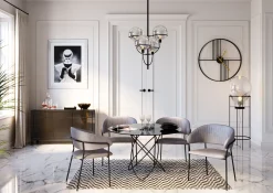 Fashion KARE Design Zestaw dwóch krzeseł z podłokietnikami Belle 57x78 cm szare - KARE