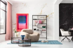 Outlet KARE Design Zestaw dwóch stolików blaty szklane rama stalowa - kolor czarny - KARE