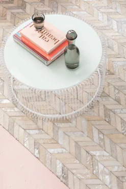 New KARE Design Zestaw dwóch stolików kawowych Wire białe - KARE