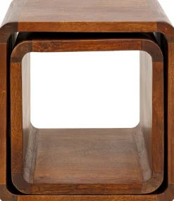 New KARE Design Zestaw dwóch stolików kawowych Authentico Cube drewniane - KARE
