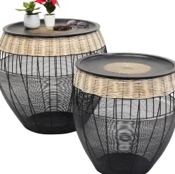 Hot KARE Design Zestaw dwóch stolików kawowych African Drums czarne - KARE