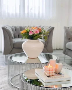 Hot KARE Design Zestaw dwóch stolików kawowych Wire srebrne - KARE