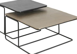Hot KARE Design Zestaw dwóch stolików kawowych aluminium złoty i czarny - KARE