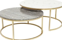 Sale KARE Design Zestaw dwóch stolików kawowych Mystic Round kolorowe Ø90 - KARE