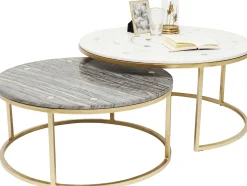 Sale KARE Design Zestaw dwóch stolików kawowych Mystic Round kolorowe Ø90 - KARE