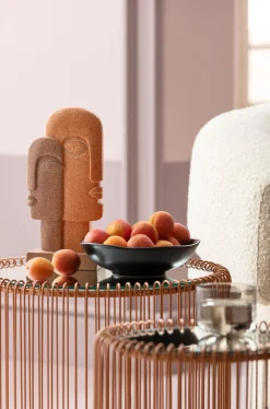 Fashion KARE Design Zestaw dwóch stolików Wire Copper miedziane - blaty lustrzane - KARE