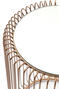 Fashion KARE Design Zestaw dwóch stolików Wire Copper miedziane - blaty lustrzane - KARE