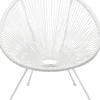 Discount KARE Design Zestaw ogrodowy fotel żyłkowy i stolik okrągły kolor biały - KARE