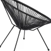 Clearance KARE Design Zestaw ogrodowy fotel żyłkowy i stolik okrągły kolor czarny - KARE