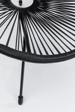 Clearance KARE Design Zestaw ogrodowy fotel żyłkowy i stolik okrągły kolor czarny - KARE