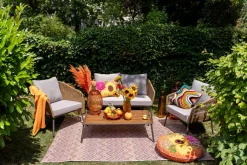 Discount KARE Design Zestaw ogrodowy szaro-naturalny 4-set sofa, stolik i 2 fotele - KARE