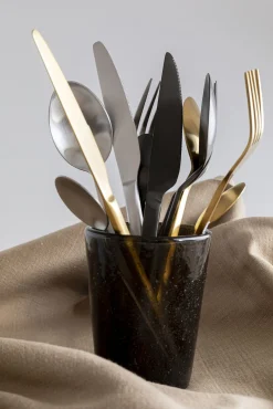 Hot KARE Design Zestaw sztućców Gloria (16 sztuk) czarny mat - KARE