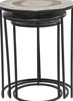 Outlet KARE Design Zestaw trzech stolików kawowych Marrakesh mosiężne - KARE