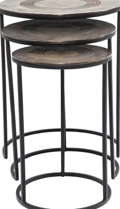 Outlet KARE Design Zestaw trzech stolików kawowych Marrakesh mosiężne - KARE