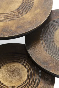 Outlet KARE Design Zestaw trzech stolików kawowych Marrakesh mosiężne - KARE