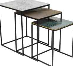 Outlet KARE Design Zestaw trzech stolików kawowych Ray Square kolorowe - KARE